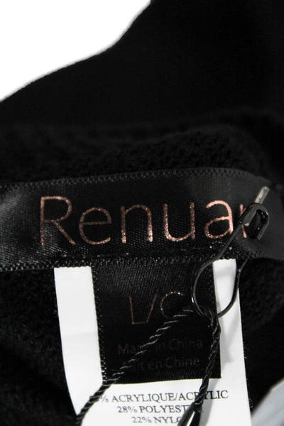 Renuar Womens Pullover Sweater Black Boat Neck Long Sleeve Size L