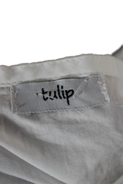Tulip Womens Tunic Blouse 3/4 Sleeve Round Neck 100% Cotton White Size XL