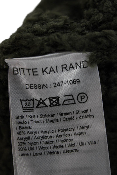Bitte Kai Rand Women Pullover Sweater Green High Neck Long Sleeve Size M
