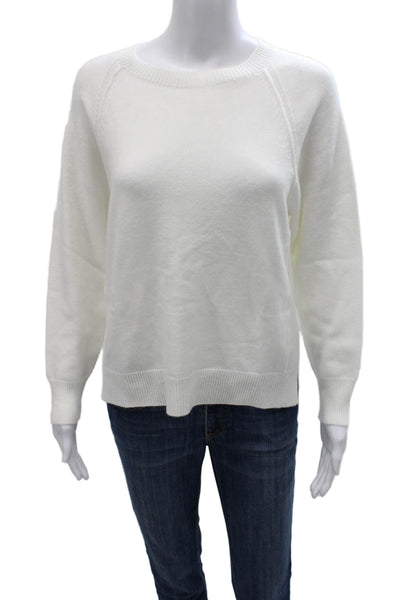 Renuar Womens Pullover Sweater White Crew Neck Long Sleeve Size XS