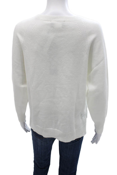 Renuar Womens Pullover Sweater White Crew Neck Long Sleeve Size XS