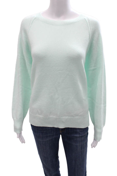 Renuar Women Pullover Sweater Green Crew Neck Long Sleeve Size M