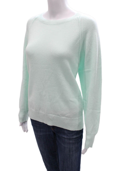 Renuar Women Pullover Sweater Green Crew Neck Long Sleeve Size M