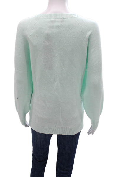 Renuar Women Pullover Sweater Green Crew Neck Long Sleeve Size M