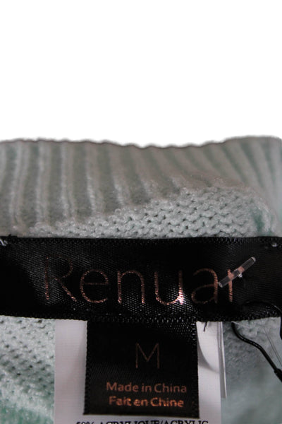 Renuar Women Pullover Sweater Green Crew Neck Long Sleeve Size M