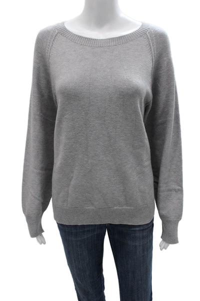 Renuar Women Pullover Sweater Boat Neck Long Sleeve Gray Size 2XL