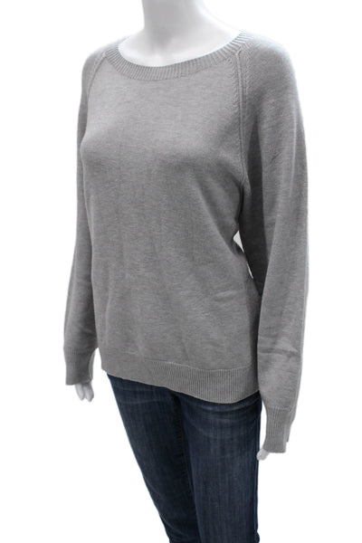 Renuar Women Pullover Sweater Boat Neck Long Sleeve Gray Size 2XL