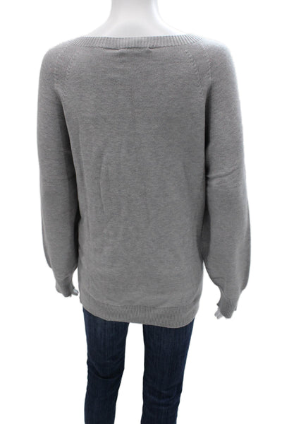 Renuar Women Pullover Sweater Boat Neck Long Sleeve Gray Size 2XL
