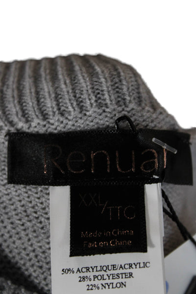 Renuar Women Pullover Sweater Boat Neck Long Sleeve Gray Size 2XL