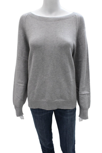 Renuar Women Pullover Sweater Boat Neck Gray Long Sleeve Size XL
