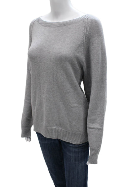 Renuar Women Pullover Sweater Boat Neck Gray Long Sleeve Size XL