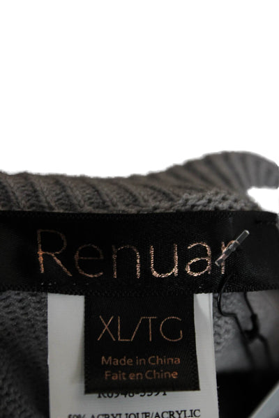 Renuar Women Pullover Sweater Boat Neck Gray Long Sleeve Size XL