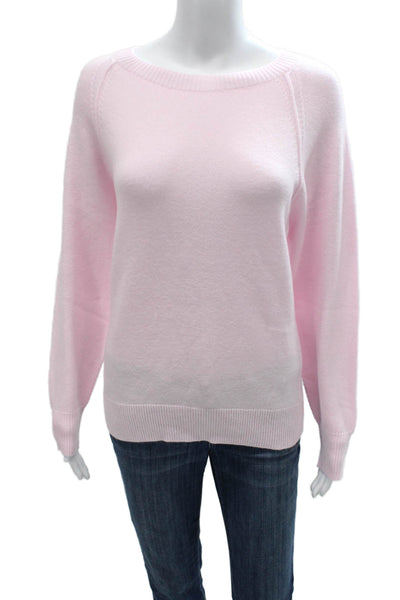 Renuar Women Pullover Sweater Pink Boat Neck Long Sleeve Acrylic Size L