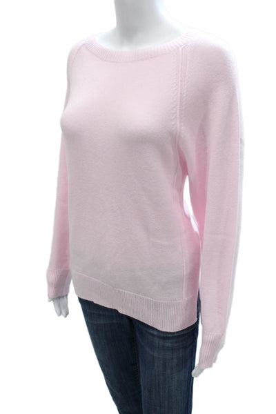 Renuar Women Pullover Sweater Pink Boat Neck Long Sleeve Acrylic Size L