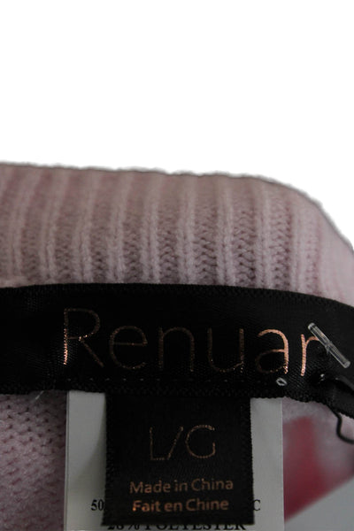 Renuar Women Pullover Sweater Pink Boat Neck Long Sleeve Acrylic Size L