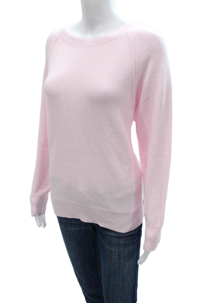 Renuar Women Pullover Sweater Pink Boat Neck Long Sleeve Petite Size S