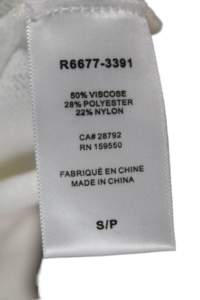 Renuar Women Turtleneck Pullover Sweater White Long Sleeve Petite Size S