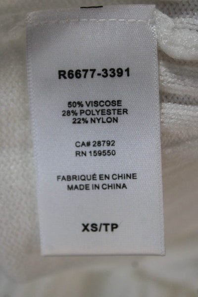 Renuar Women Pullover Sweater Turtleneck Long Sleeve White Viscose Size XS