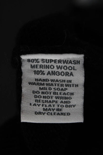 Alashan Womens Merino Wool Fair Isle Crew Neck Pullover Sweater Black Size L