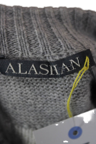 Alashan Womens Merino Wool Fair Isle Crew Neck Pullover Sweater Black Size L