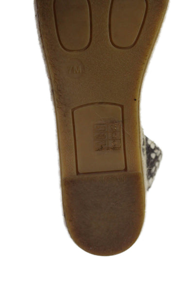 Vince Womens Snakeskin Print Espadrille Sandals Grey White Size 7 Medium