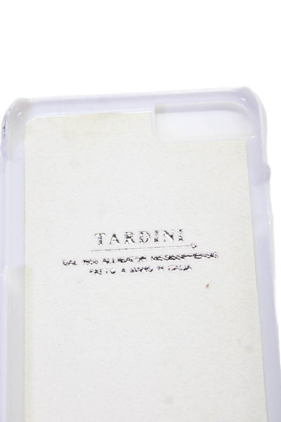 Tardini Unisex Yellow Genuine American Alligator Jewel Large iPhone Case White