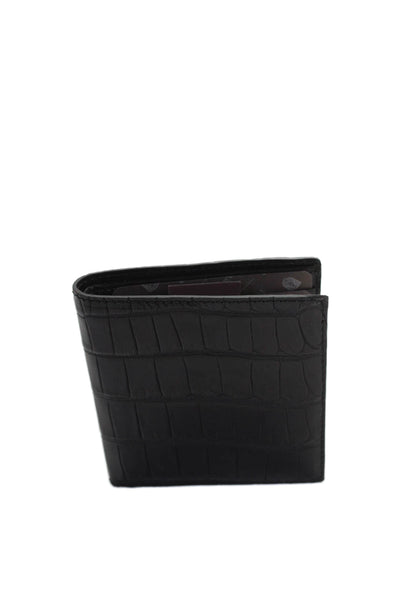 Tardini Mens Genuine American Alligator Bifold Large Wallet Black