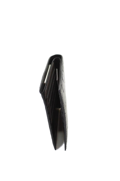 Tardini Mens Genuine American Alligator Bifold Large Wallet Black