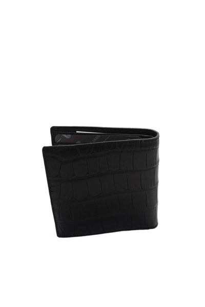 Tardini Mens Genuine American Alligator Bifold Large Wallet Black