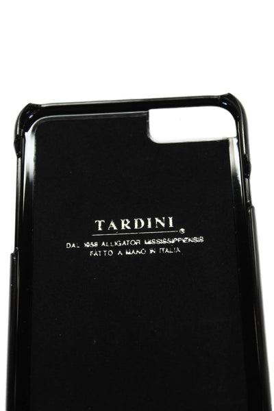 Tardini Unisex Adults Blue Genuine American Alligator Jeweled iPhone Case Black
