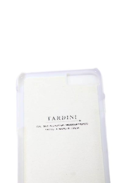 Tardini Unisex Black Genuine American Alligator Jeweled Large iPhone Case White