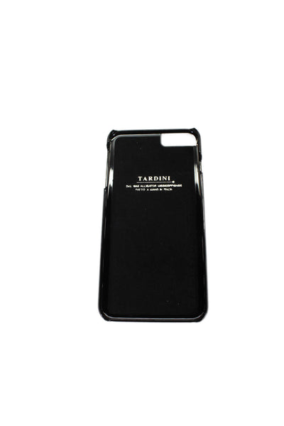Tardini Unisex Black Genuine American Alligator Jeweled Large iPhone Case Black