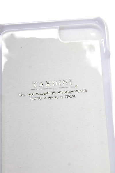 Tardini Unisex Pink Genuine American Alligator Jeweled Large iPhone Case White