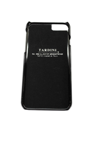 Tardini Unisex Adults Navy Genuine American Alligator Jeweled iPhone Case Black