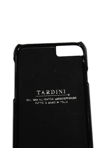 Tardini Unisex Adults Brown Genuine American Alligator Jeweled iPhone Case Black