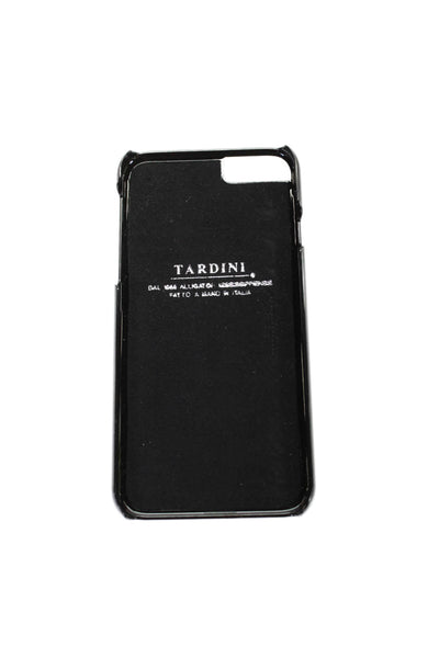 Tardini Unisex Adults Blue Genuine American Alligator Jeweled iPhone Case Black
