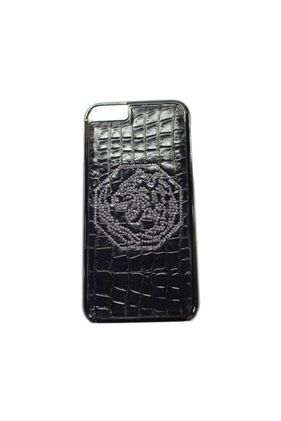 Tardini Unisex Adults Black Genuine American Alligator Jewel iPhone Case Black