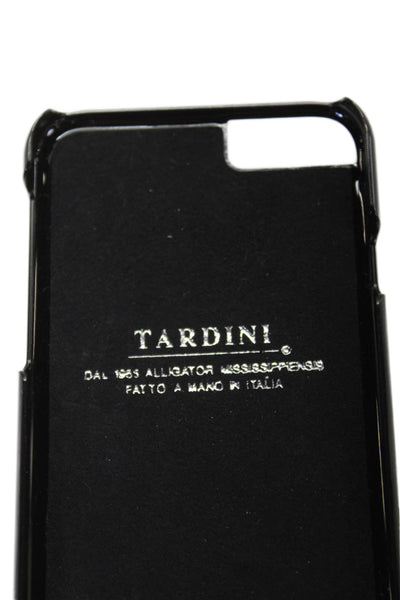Tardini Unisex Adults Black Genuine American Alligator Jeweled iPhone Case Black