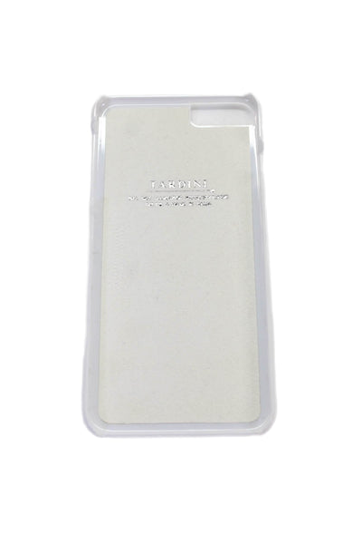 Tardini Unisex Blue Genuine American Alligator Jeweled Large iPhone Case White