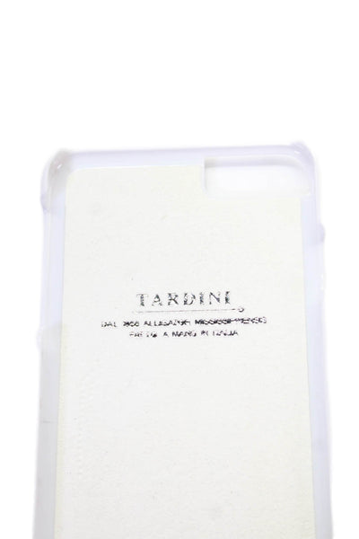 Tardini Unisex Blue Genuine American Alligator Jeweled Large iPhone Case White