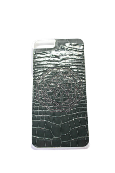 Tardini Unisex Adults Green Genuine American Alligator Jeweled iPhone Case White