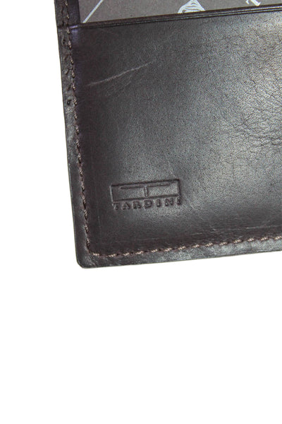Tardini Mens Genuine American Alligator Bifold Large Wallet Dark Brown