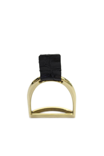 Ralph Lauren Unisex Adults Animal Print Desk + Paper Holder Gold Black