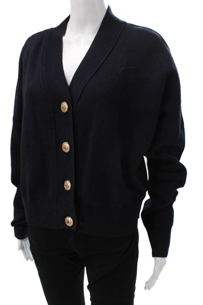 Zara Womens Cardigan Black V-Neck Long Sleeve Polyester Size M