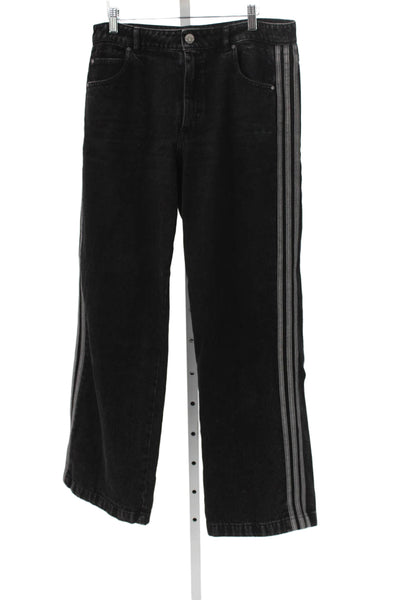 Adidas Unisex Adults Wide-Leg Black Jeans Button Fly Size 29