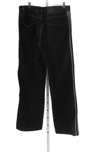 Adidas Unisex Adults Wide-Leg Black Jeans Button Fly Size 29