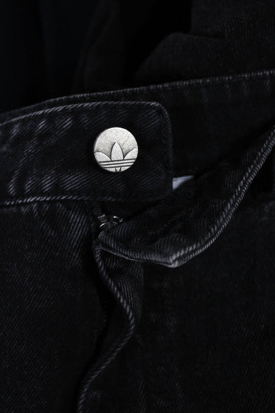 Adidas Unisex Adults Wide-Leg Black Jeans Button Fly Size 29