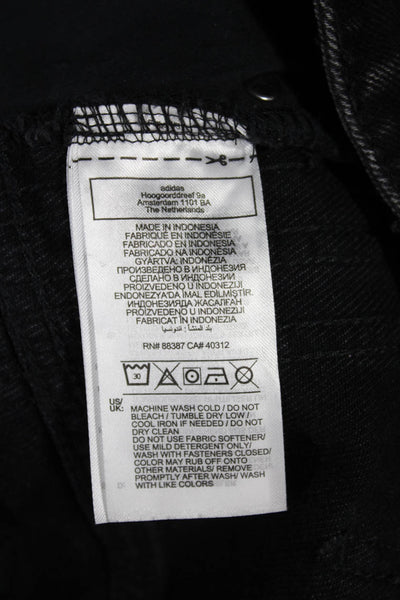 Adidas Unisex Adults Wide-Leg Black Jeans Button Fly Size 29