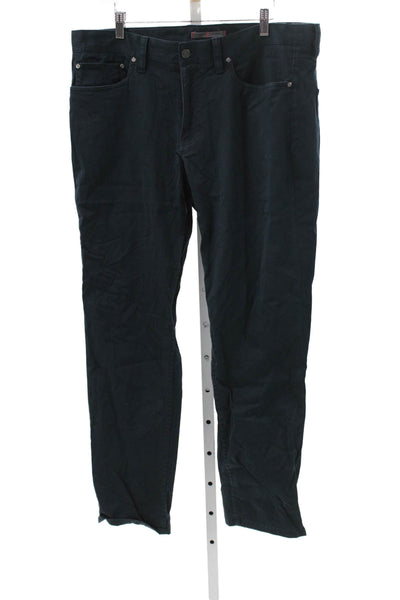 Saks Fifth Avenue Mens Blue Cotton Chino Pants Button Closure Size 36