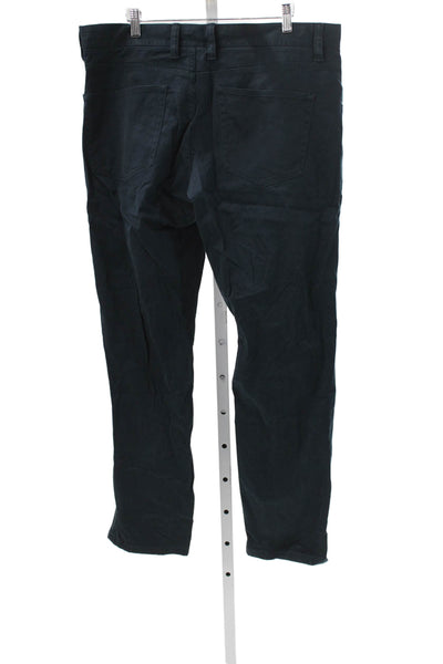 Saks Fifth Avenue Mens Blue Cotton Chino Pants Button Closure Size 36